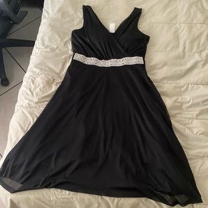 BLACK DRESS WITH SPARKLY BELT